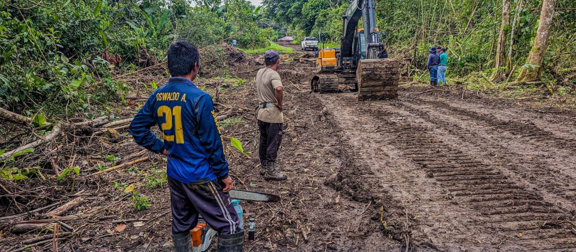 apertura de vía de 1.3 km en la comunidad killuyaku, parroquia puerto napo