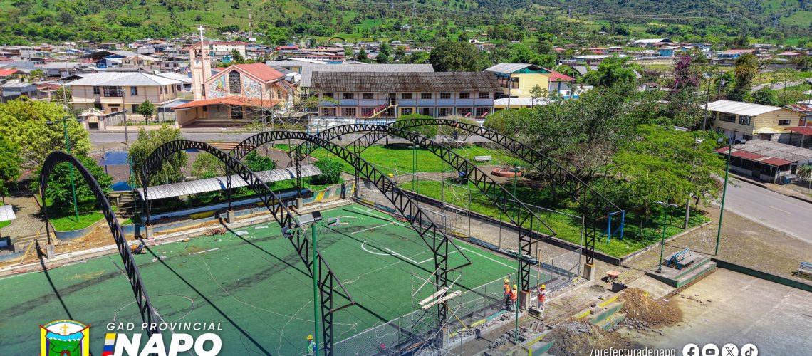 construcción de cubierta en cancha sintética fortalece espacios deportivos en la parroquia borja