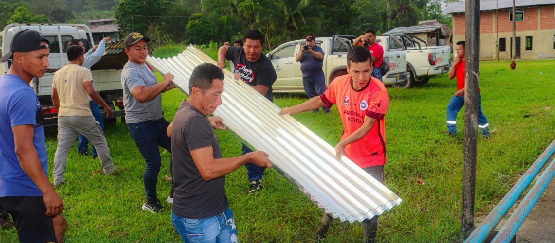 entrega de materiales para la reconstrucción de la casa comunal en ñukanchi llacta – chonta punta