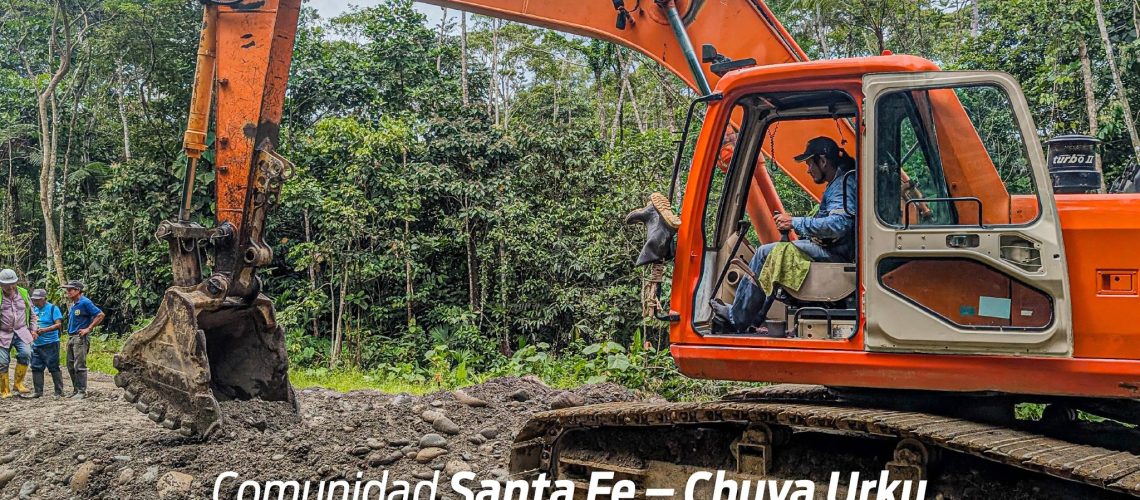 lastrado vial entre colonia santa fe y chuva urku mejora la conectividad en ahuano