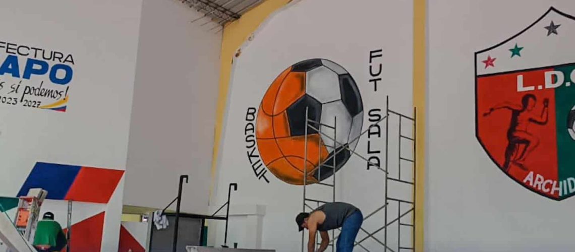 liga deportiva cantonal de archidona avanzan los trabajos de pintura