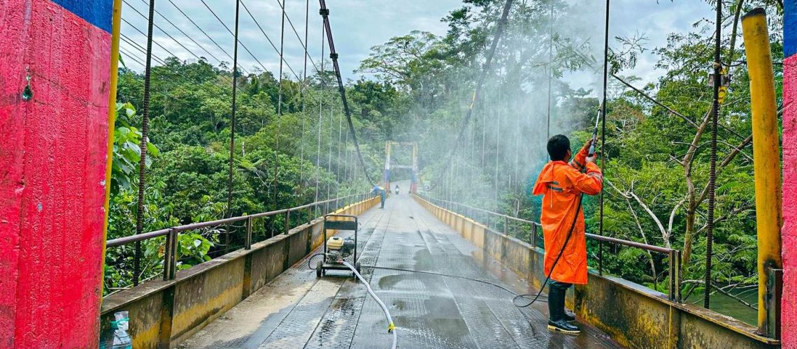 mantenimiento en el puente de ongota para mayor seguridad vial