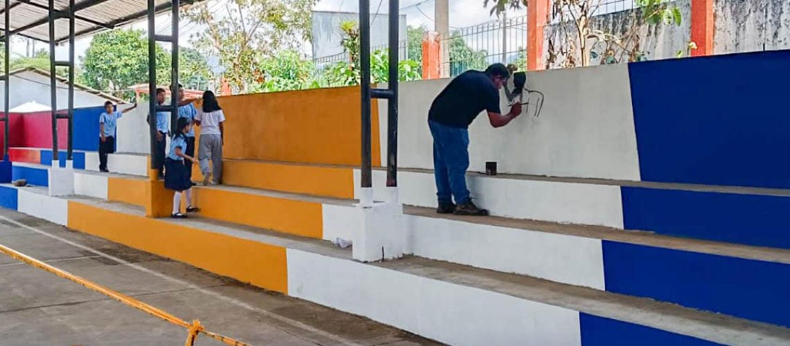 mejoramiento de cancha en la escuela aurelio guerrero fortalece espacios educativos en rukullakta, archidona