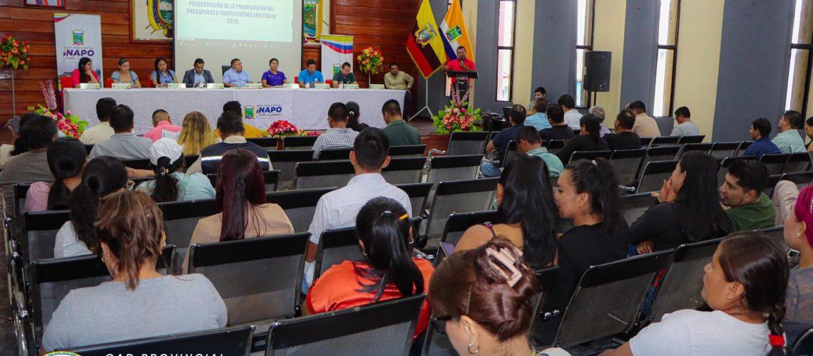 presentación de la priorización del presupuesto participativo 2026 – provincia de napo