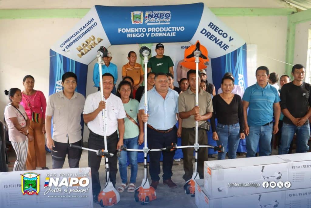 entrega de desbrozadoras a la comunidad autónoma kichwa sardinas – parroquia cotundo, cantón archidona