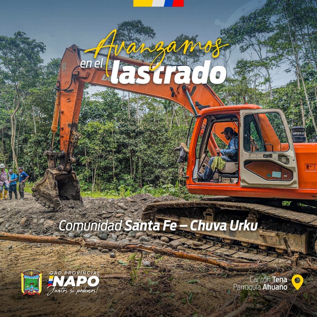 lastrado vial entre colonia santa fe y chuva urku mejora la conectividad en ahuano